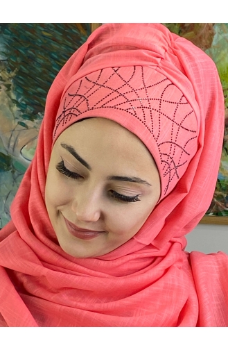 Pinkish Orange Ready to wear Turban 2ŞBTTHZŞL02-04