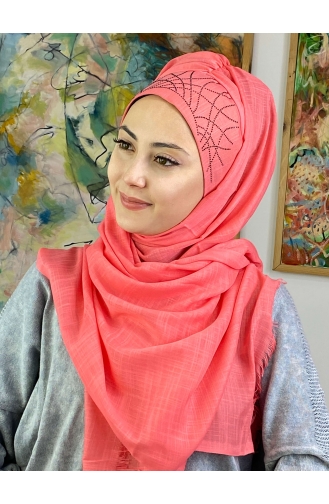 Peach Pink Ready to Wear Turban 2ŞBTTHZŞL02-04