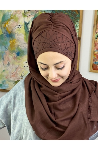 Dark Brown Ready to wear Turban 2ŞBTTHZŞL02-05