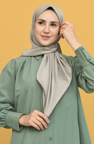 Düz Renk Black Seri Twill Eşarp Eşarp Askısı İle Birlikte 90X90 Cm Açık Haki