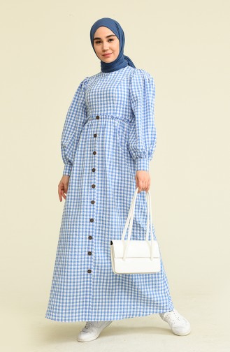 Blau Hijab Kleider 10760.Mavi