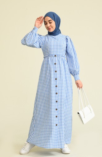 Blau Hijab Kleider 10760.Mavi