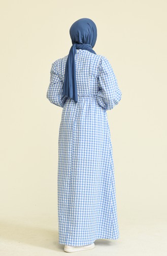 Blau Hijab Kleider 10760.Mavi