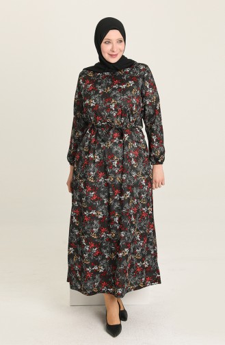 Claret Red Hijab Dress 4801-01