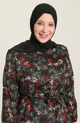 Weinrot Hijab Kleider 4801-01
