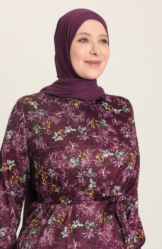 Plum Hijab Dress 4801-05