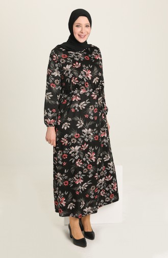 Black Hijab Dress 4801A-01