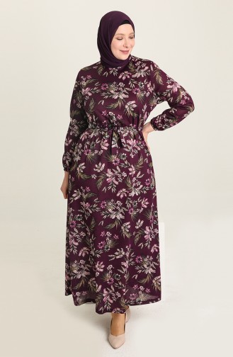 Plum Hijab Dress 4801A-04