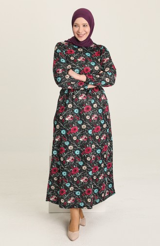 Navy Blue Hijab Dress 4801B-02