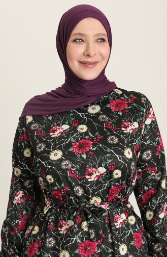 Black Hijab Dress 4801B-03