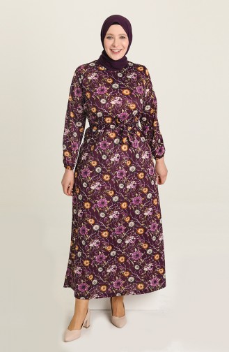 Plum Hijab Dress 4801B-04