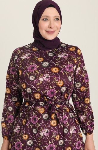 Plum Hijab Dress 4801B-04