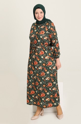 Green Hijab Dress 4801B-05
