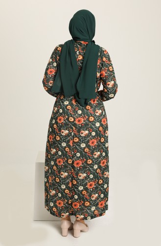 Green Hijab Dress 4801B-05