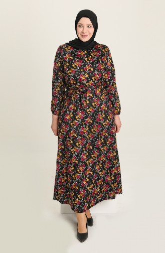 Black Hijab Dress 4801C-03