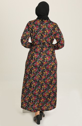 Black Hijab Dress 4801C-03
