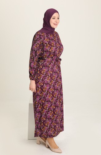 Plum Hijab Dress 4801C-04