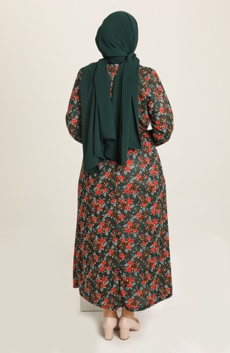 Green Hijab Dress 4801C-05