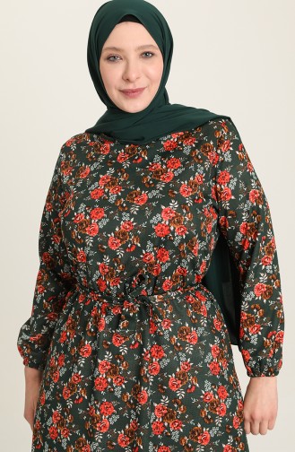 Green Hijab Dress 4801C-05