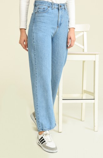 Bol Paça Kot Pantolon 6016 Açık Kot