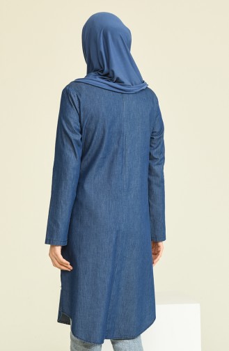 Dark Blue Jeans Tunics 10441.Koyu Kot