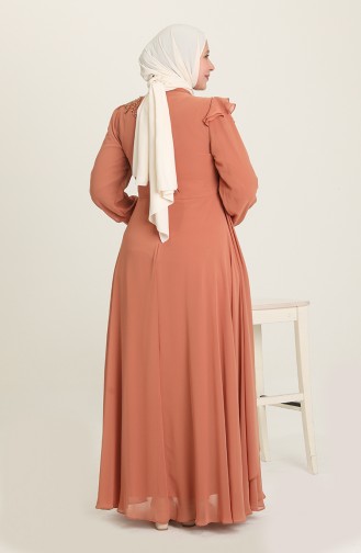 Onion Peel Hijab Evening Dress 6030-03