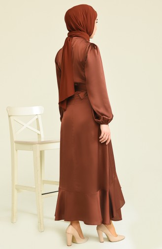 Robe Hijab Couleur Brun 4566-02