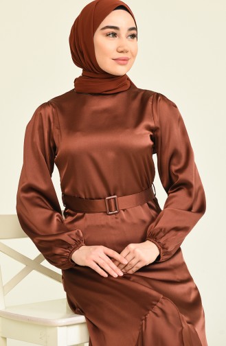 Robe Hijab Couleur Brun 4566-02