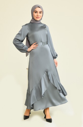 Gray Hijab Dress 4566-03