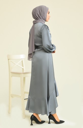 Grau Hijab Kleider 4566-03