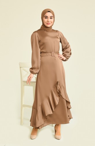 Saten Elbise 4566-04 Bej