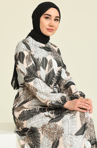 Cream Hijab Dress 310522-02