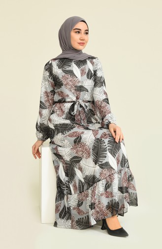 Gray Hijab Dress 310522-04