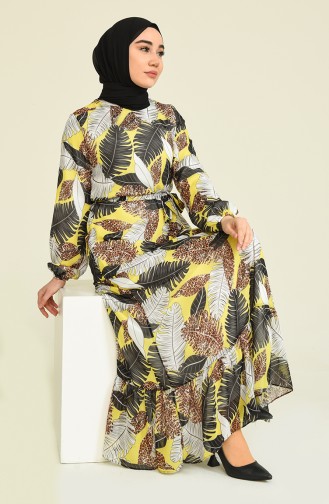 Gelb Hijab Kleider 310522-05