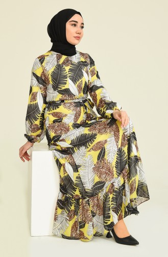 Robe Hijab Jaune 310522-05