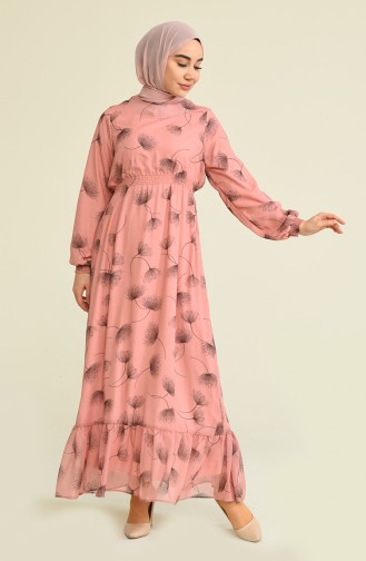 Dusty Rose Hijab Dress 3111-04