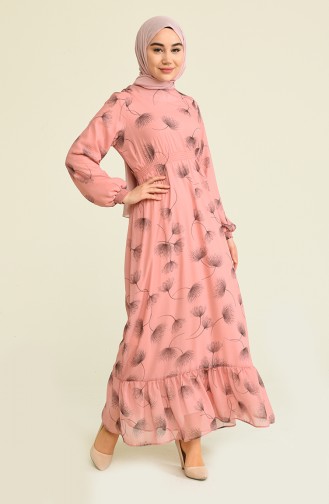 Dusty Rose Hijab Dress 3111-04