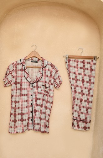 Pijama Takımı 5673-01 Bordo