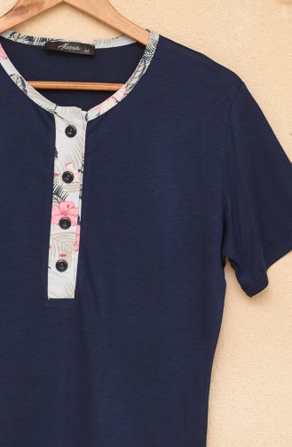 4 Düğmeli Pijama Takımı 5666-01 Lacivert