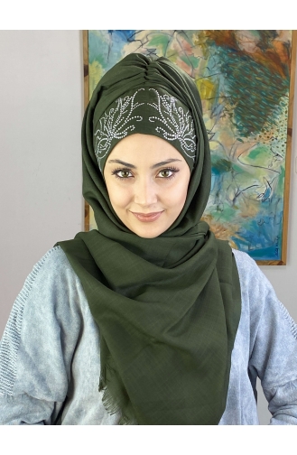 Dark Khaki Ready to Wear Turban 01YPKHŞL26OCK-01