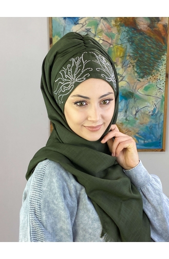 Dunkel Khaki Praktischer Turban 01YPKHŞL26OCK-01