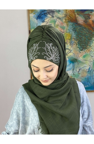 Dark Khaki Ready to Wear Turban 01YPKHŞL26OCK-01