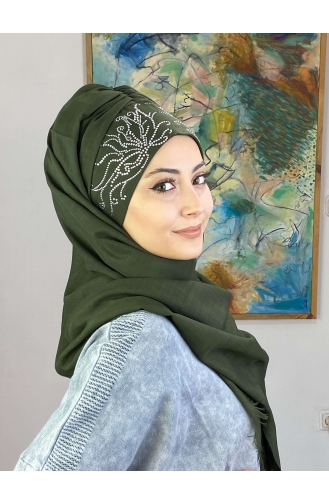 Dunkel Khaki Praktischer Turban 01YPKHŞL26OCK-01