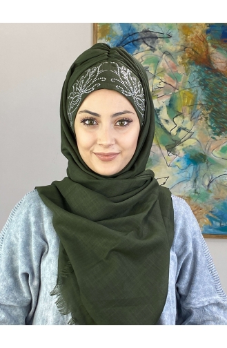 Dunkel Khaki Praktischer Turban 01YPKHŞL26OCK-01