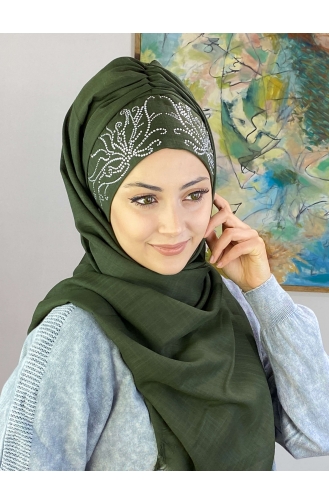 Dunkel Khaki Praktischer Turban 01YPKHŞL26OCK-01