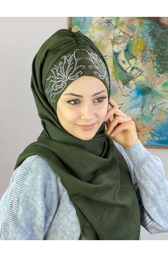 Dark Khaki Ready to Wear Turban 01YPKHŞL26OCK-01