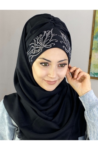 Schwarz Praktischer Turban 01YPKHŞL26OCK-02