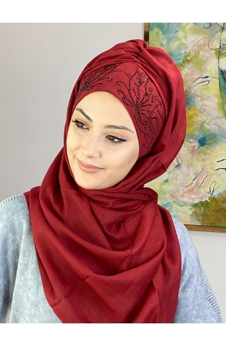 Claret Red Ready to Wear Turban 02YPKHŞL26OCK-01