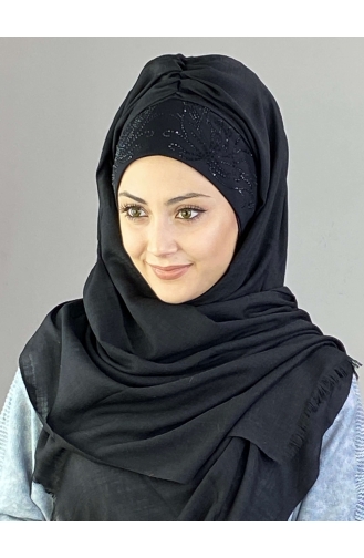 Black Ready to Wear Turban 02YPKHŞL26OCK-02