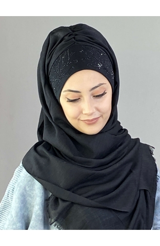 Black Ready to Wear Turban 02YPKHŞL26OCK-02